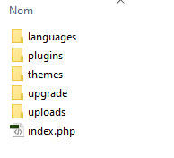 Contenu du dossier wp-content